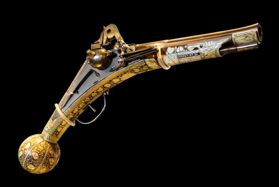 Black And Gold Flintlock Gun Image