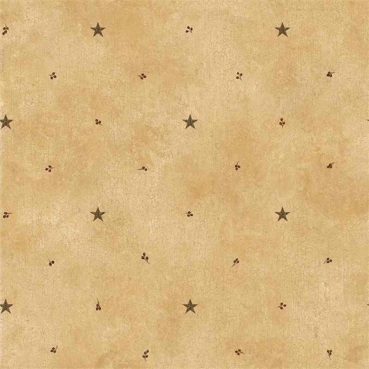 Interior Place Tan Barn Star And Sprigs Wallpaper Cad