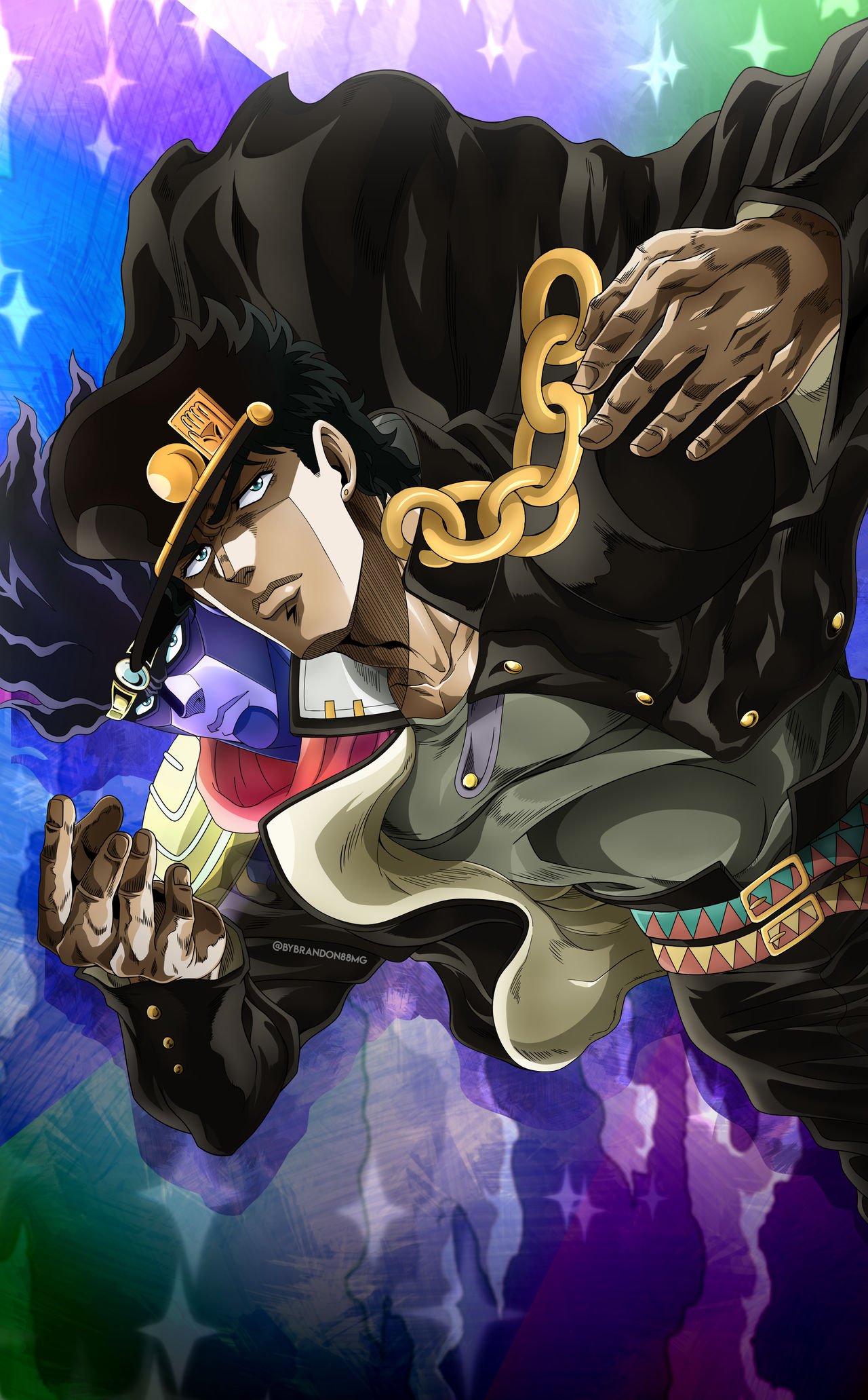 JJBA Jotaro Kujo and Star Platinum Phone Wallpaper by DalekWhoYT