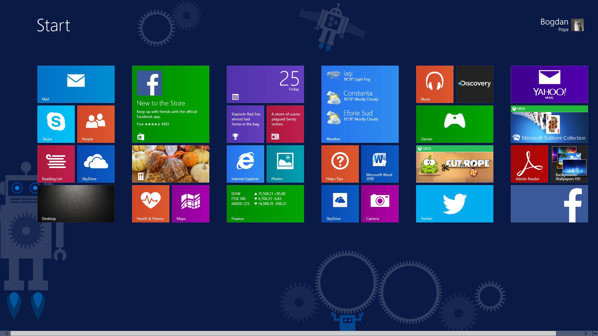 Windows 81 comes with options to use the desktop wallpaper as Start 1920x1080