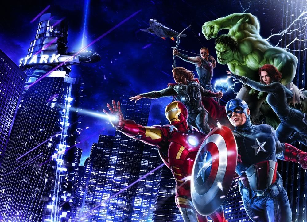 Avengers City Night Photo Wallpaper Wall Mural Heroes For
