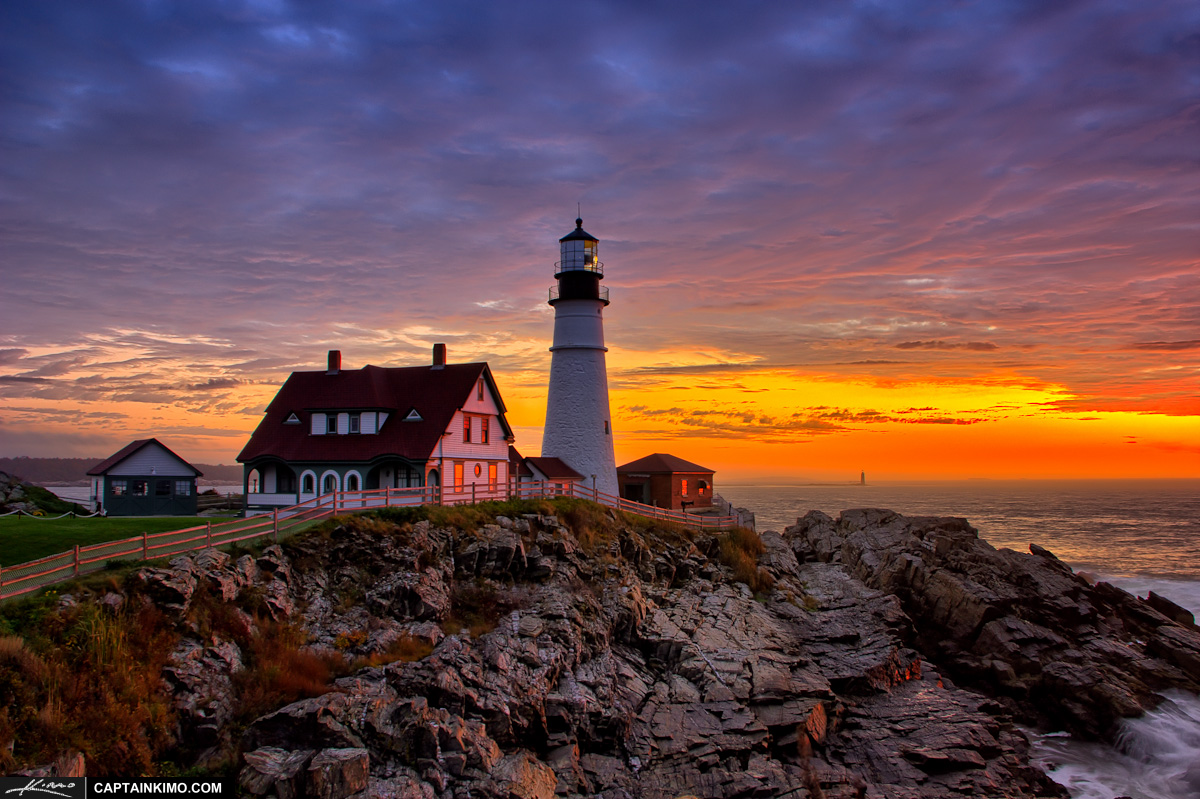 Wpid17495 Portland Maine Lighthouse At Cape Elizabeth During Sunrise
