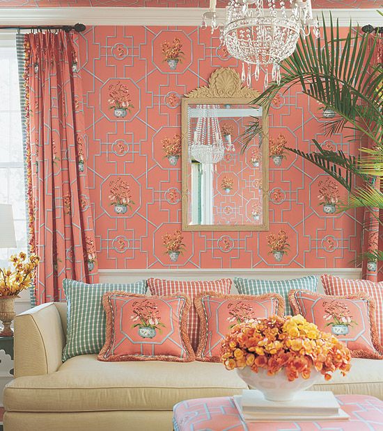 Thibaut Wallpaper Spring Lake Collection Style Orchid Color