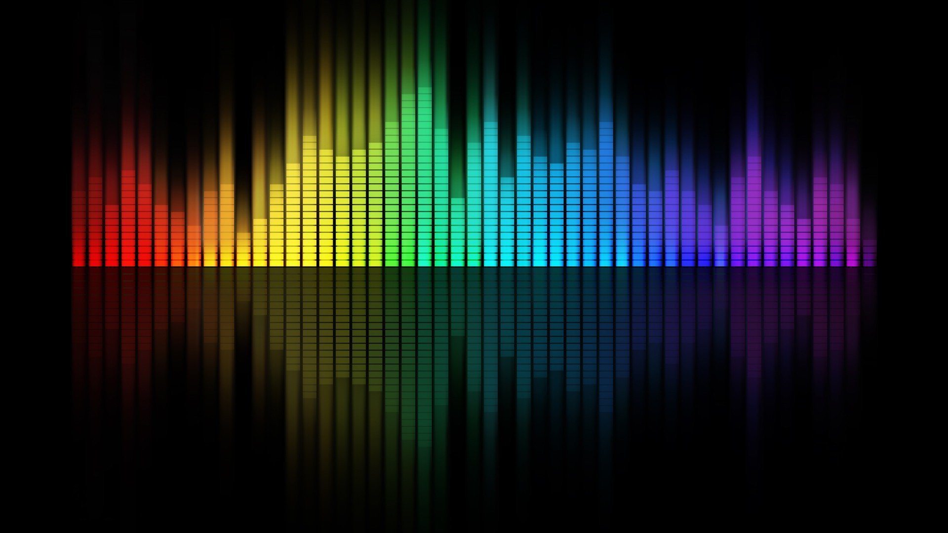 Music Multicolor Rainbows Graph Equalizer Black Background Bar