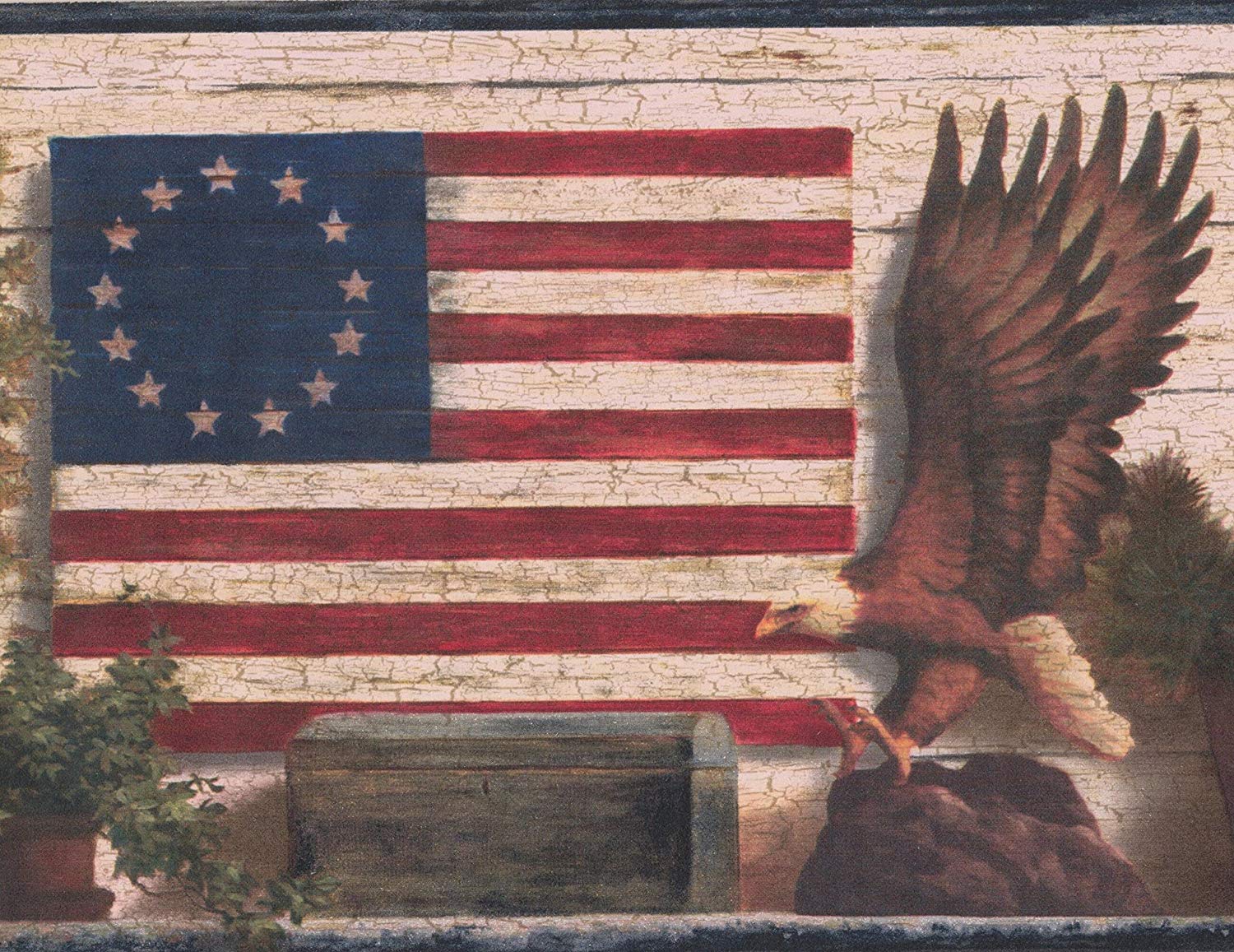 God Bless America B Ross Original American Flag Bald Eagle