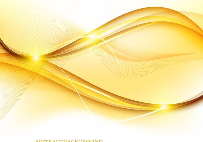 Yellow Wave Background Vector Colorful With