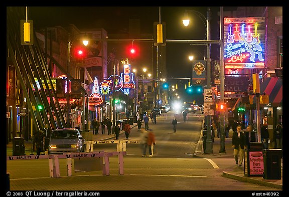 Picture Photo Beale Street At Night Memphis Tennessee Usa
