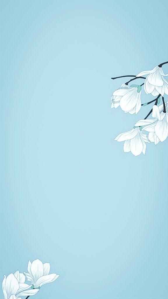 Floral Wallpaper iPhone Cover Flower Background Blue