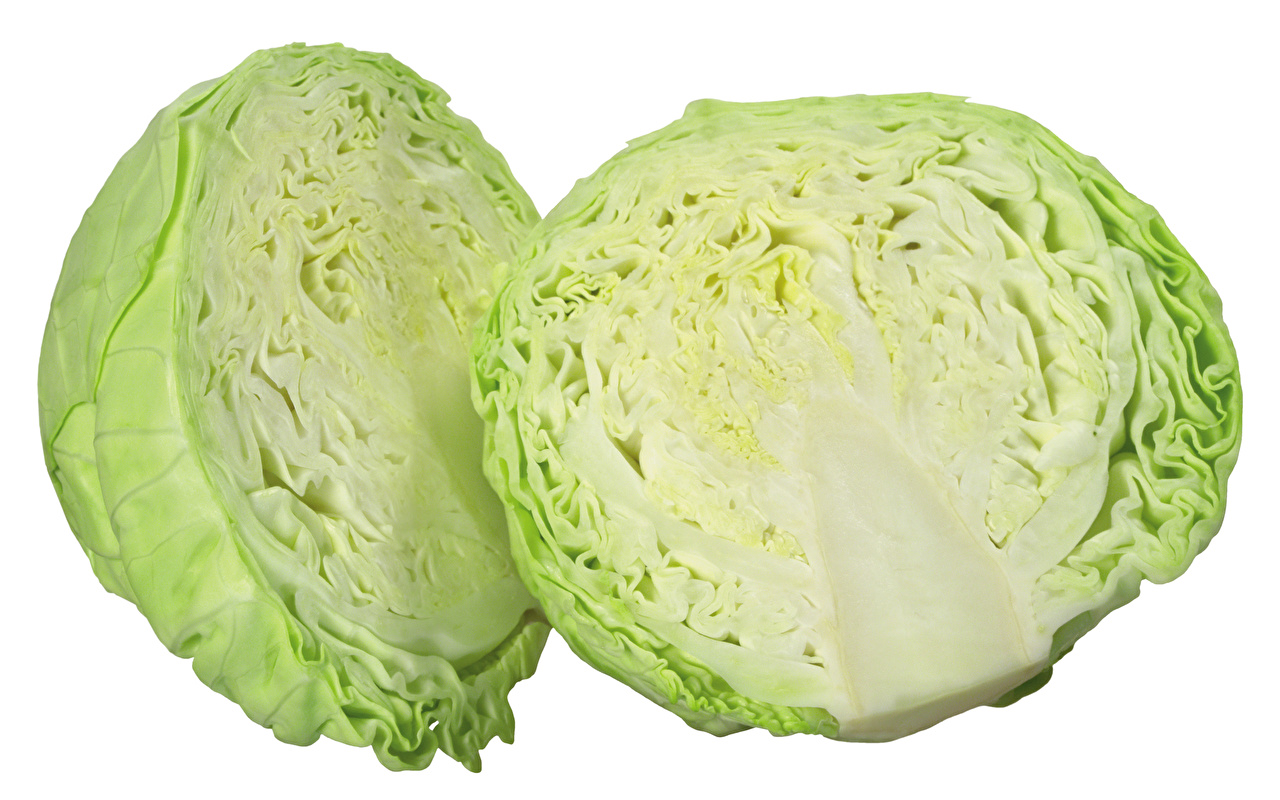 Image Cabbage Food Closeup White Background