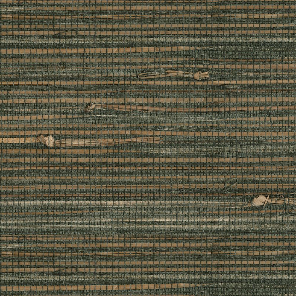 Kenneth James Reju Charcoal Grasscloth Wallpaper The