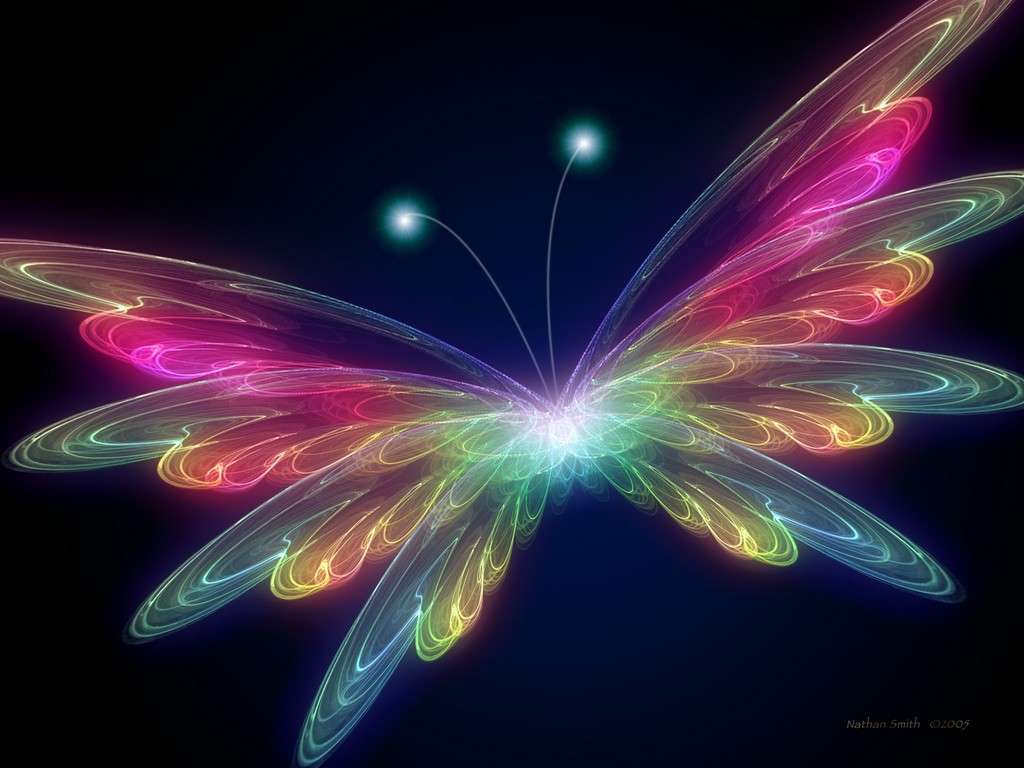 Butterfly Rainbow Colors Normal Wallpaper Full HD