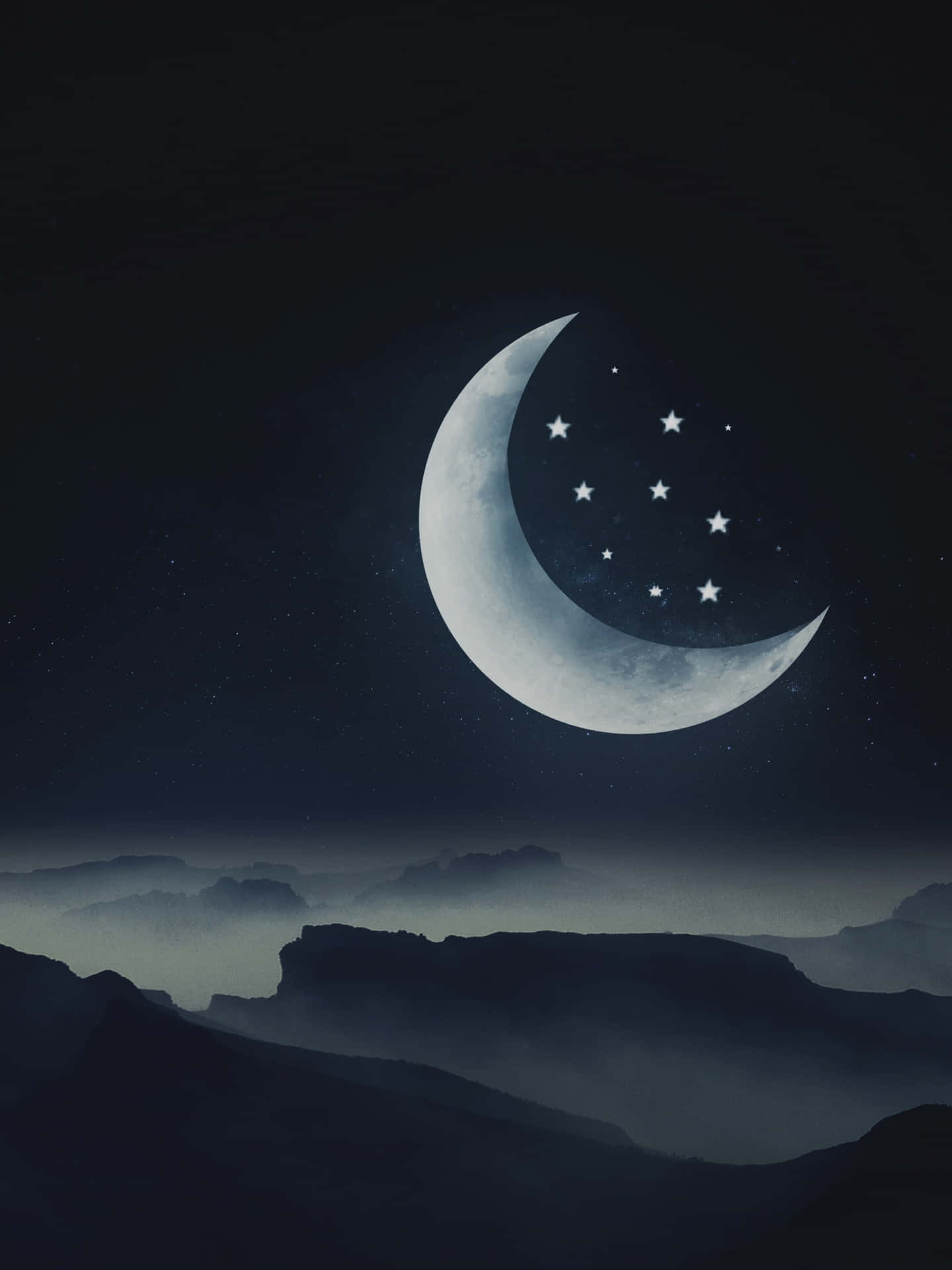 Moon And Stars iPhone Wallpaper