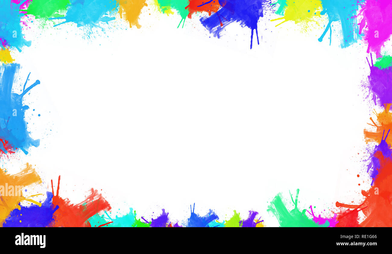 Watercolor Colorful Borders Design For Banner Frame Wallpaper