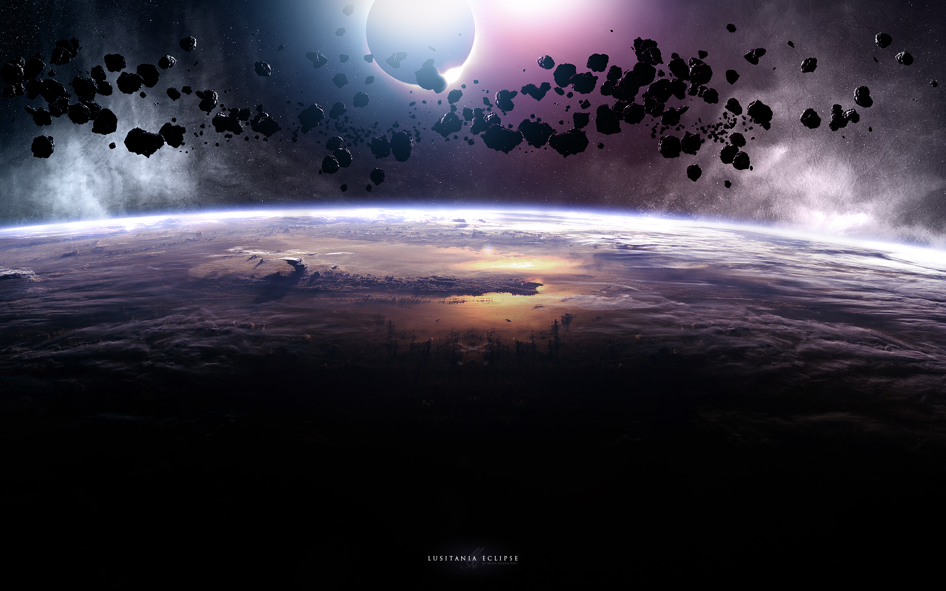 Asteroids Eclipse Wallpaper HD