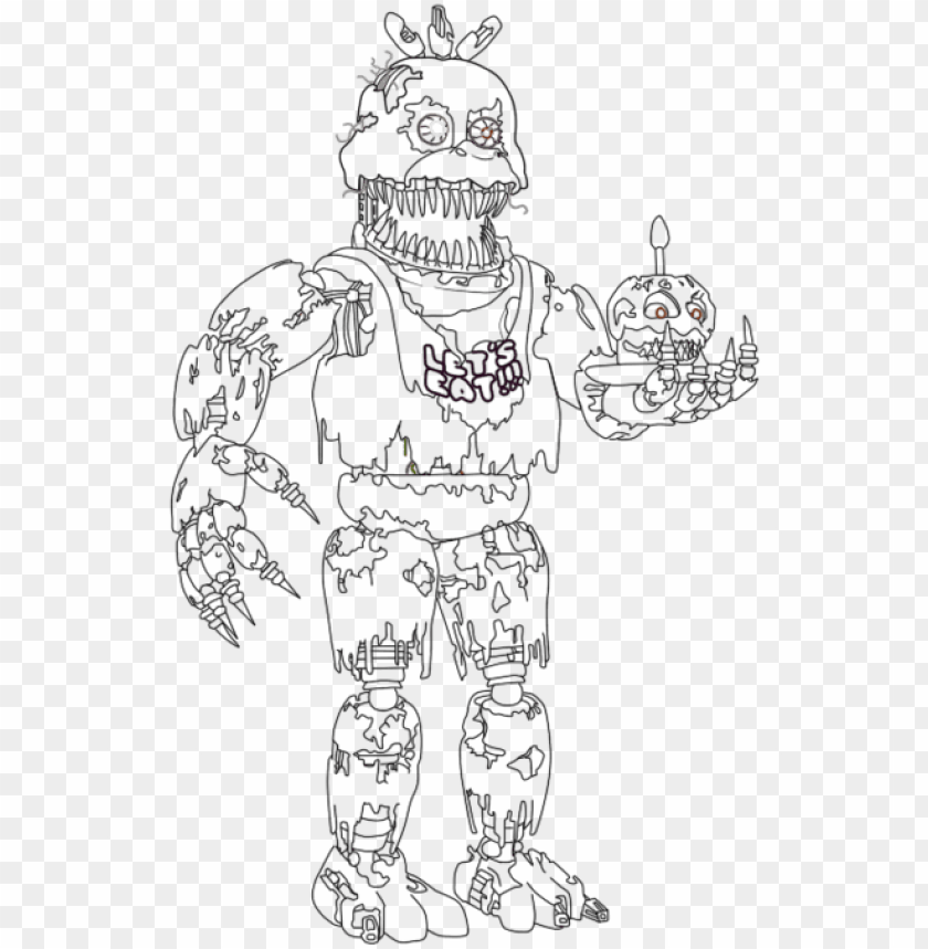 Ightmare Chica In Progress Nightmare Coloring S Png