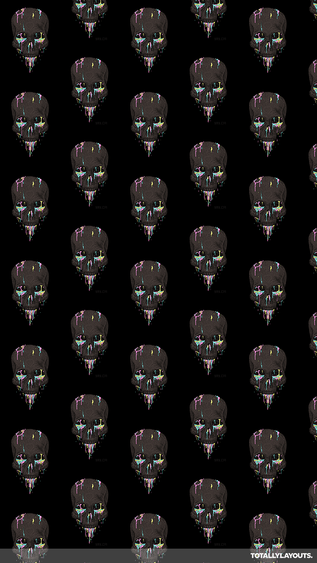 Color Dripping Aztec Skulls Android Wallpaper Skull