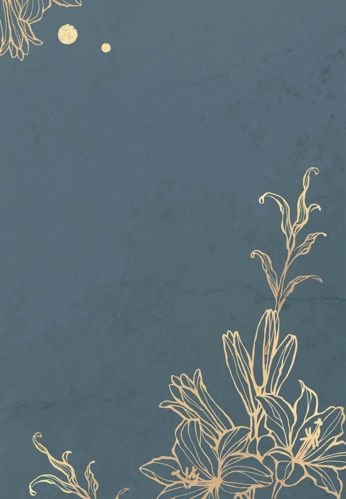 A Gold Floral Background With Lilies Wallpaper