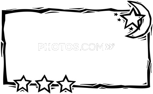 Stock Illustrations Border Rectangle Moon And Stars Layered Image