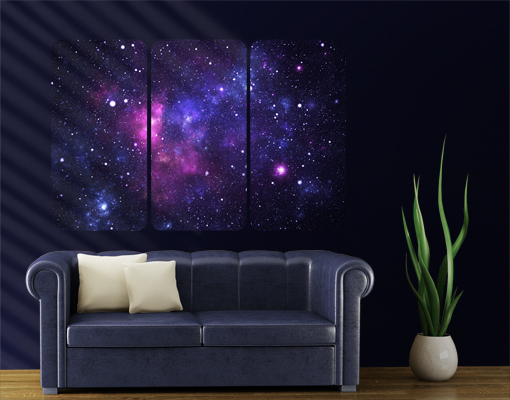 Wall Mural Galaxy Triptych I Outer Space Stars Cosmos Astronomy