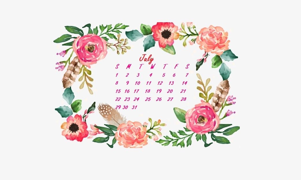July Desktop Calendar Wallpaper Screensavers