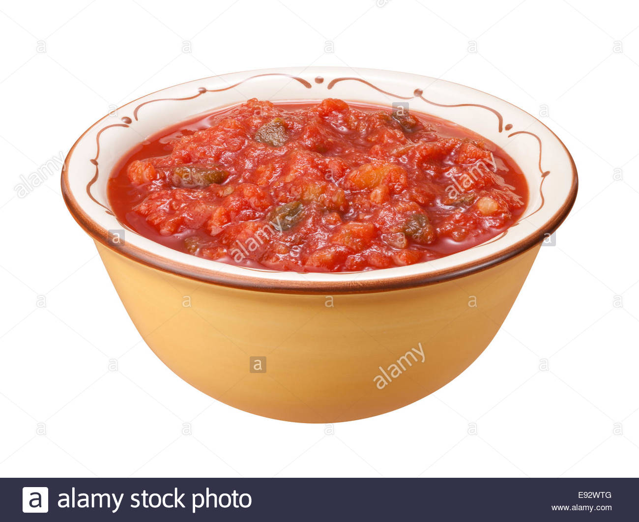 Salsa Bowl Isolated On A White Background Stock Photo