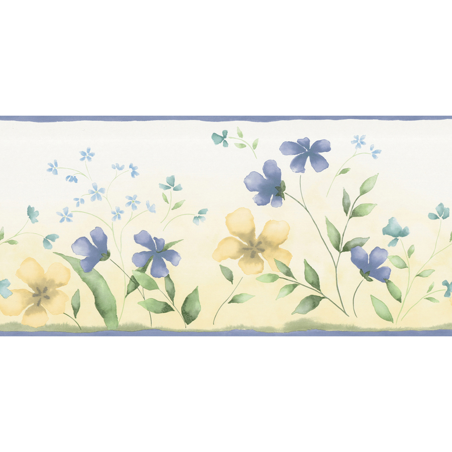 Blue And Yellow Fresh Picked Prepasted Wallpaper Border At Lowes