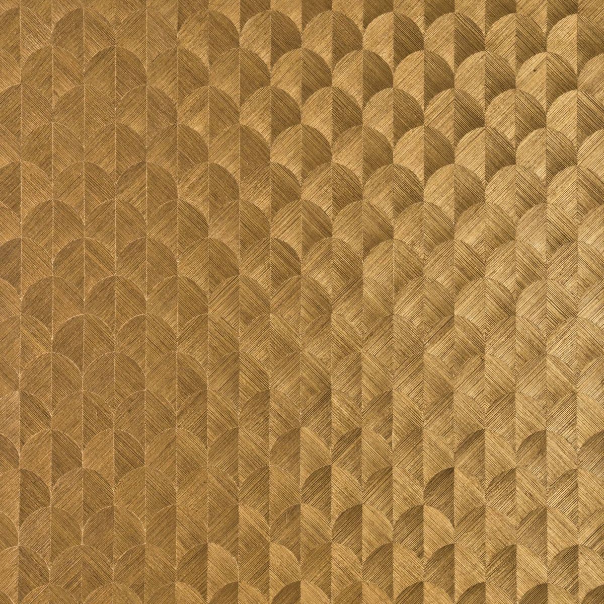 Decowunder Wallpaper Non Woven Sisal Scale Gold Brown
