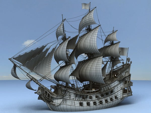3d Model Pirate Ship Decks The By Telsem Pictures