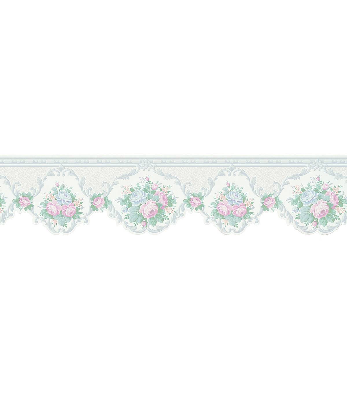Cameo Floral Scroll Die Cut Wallpaper Border White Sample Jo Ann