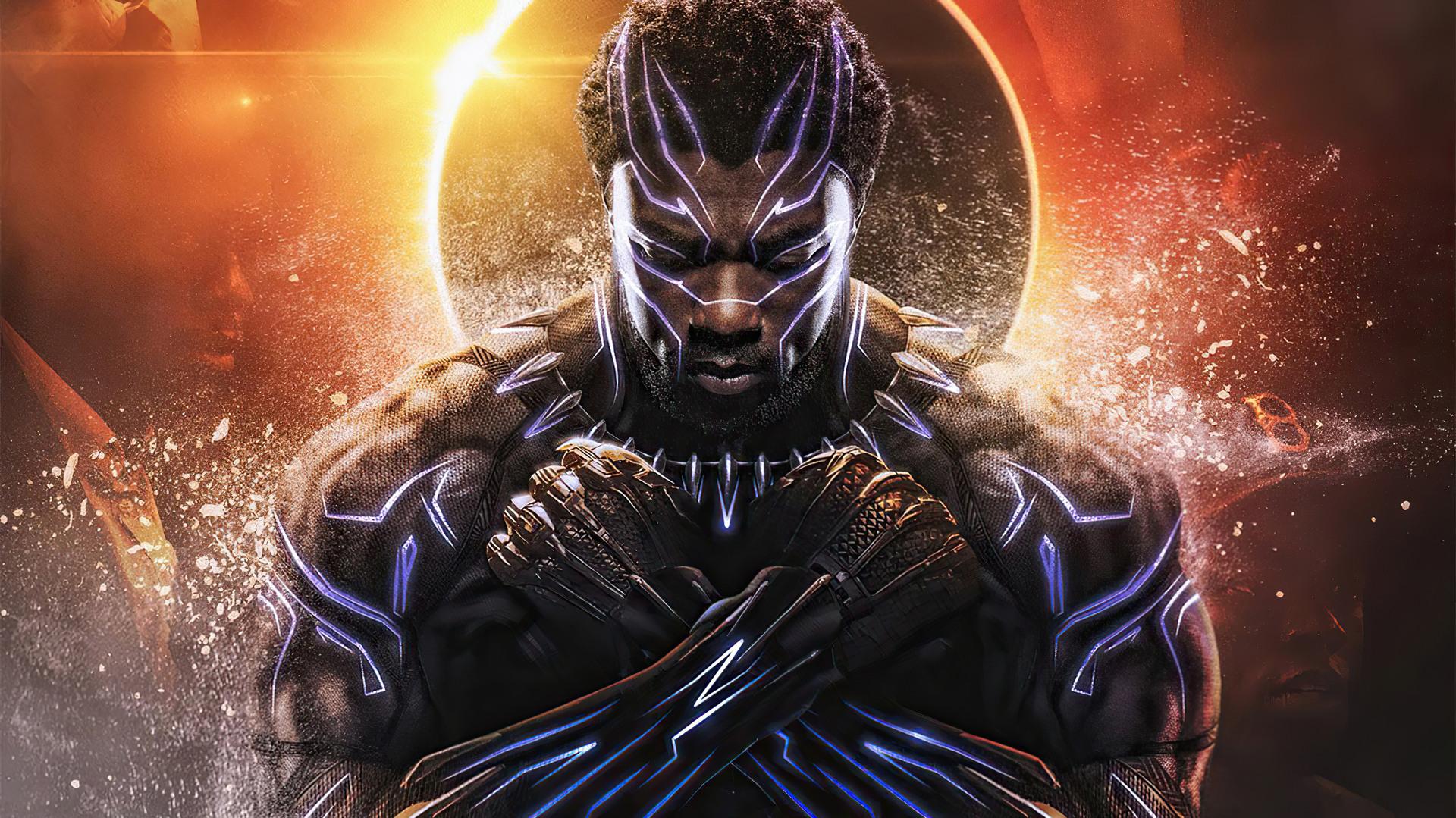 Black Panther Chadwick Boseman Wakanda Forever Salute 4k Wallpaper