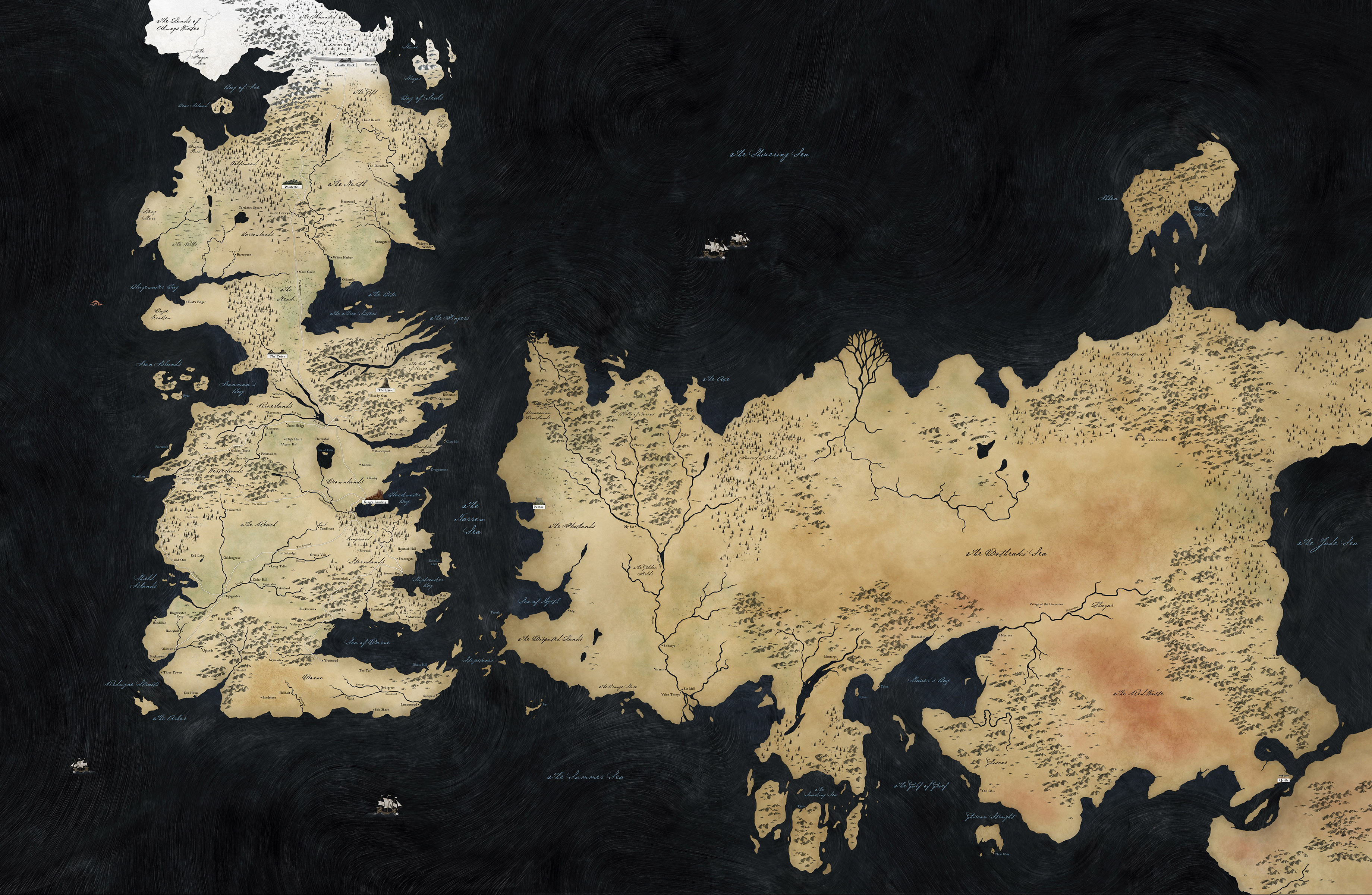 Game Of Thrones Map Westeros And Essos Wallpaper