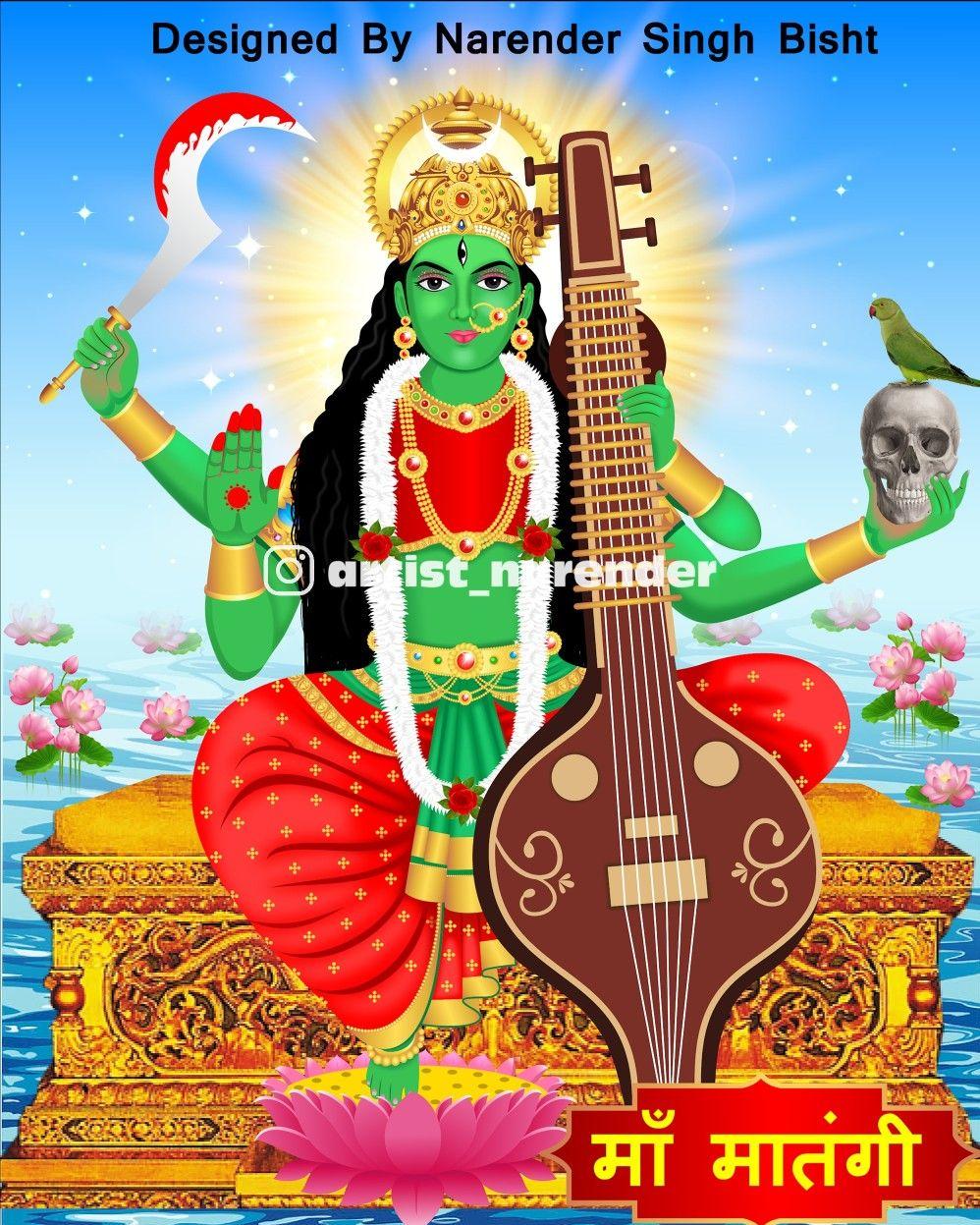 Maa Matangi Durga Painting Aadi Shakti Kali Goddess