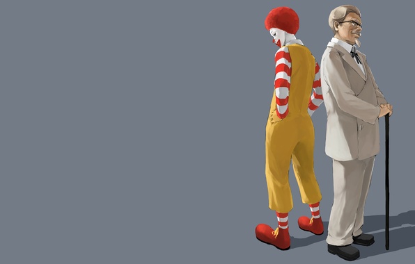 Wallpaper Minimalism Fast Food Clown Ronald Mcdonald