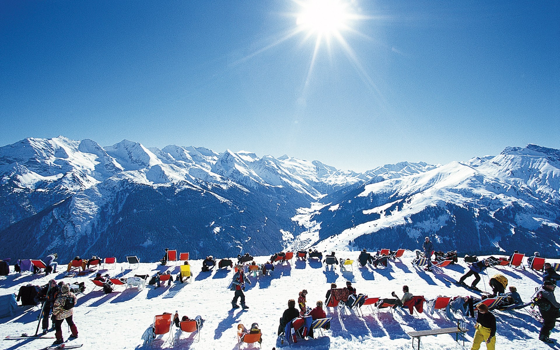 In The Alps Ski Vacation Wallpaper No