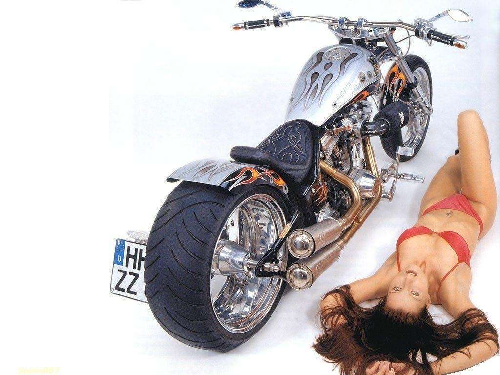 Bikini Girl On Custom Chopper Bike Wallpaper Sexy Beautiful Babe