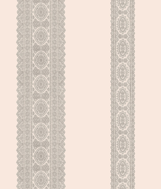Brynn Grey Paisley Stripe Wallpaper Swatch Traditional