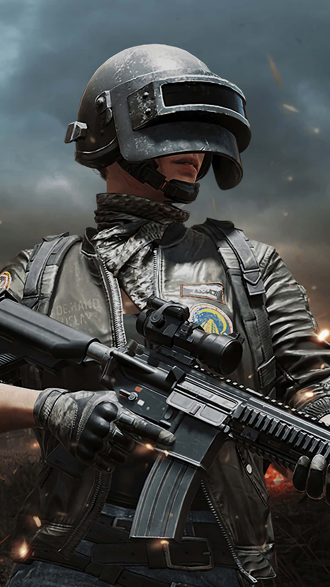 Pubg Android Character Helmet M416 Wallpaper
