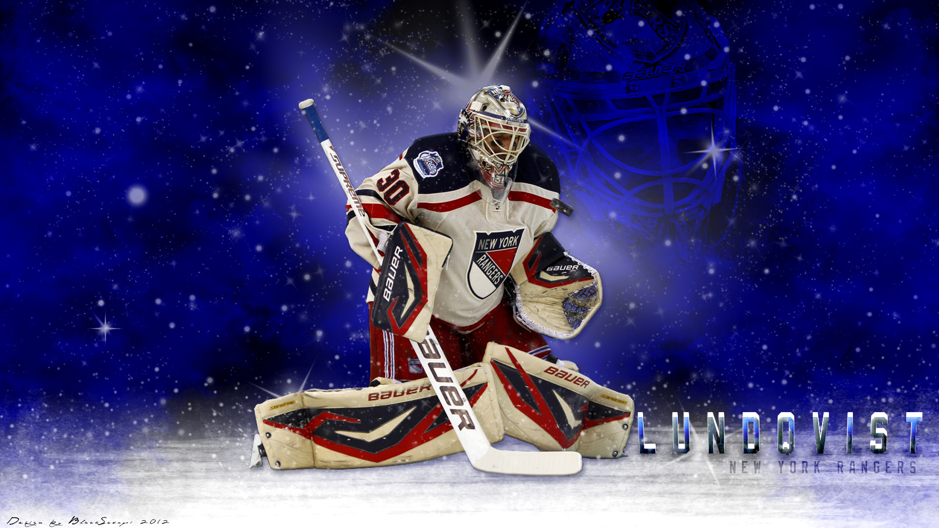 Henrik Lundqvist, New York Rangers Goalie, in action on the ice