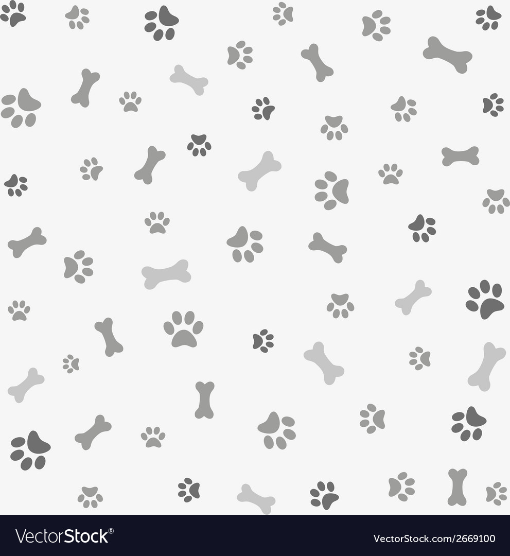 Background With Dog Paw Print And Bone Royalty Vector