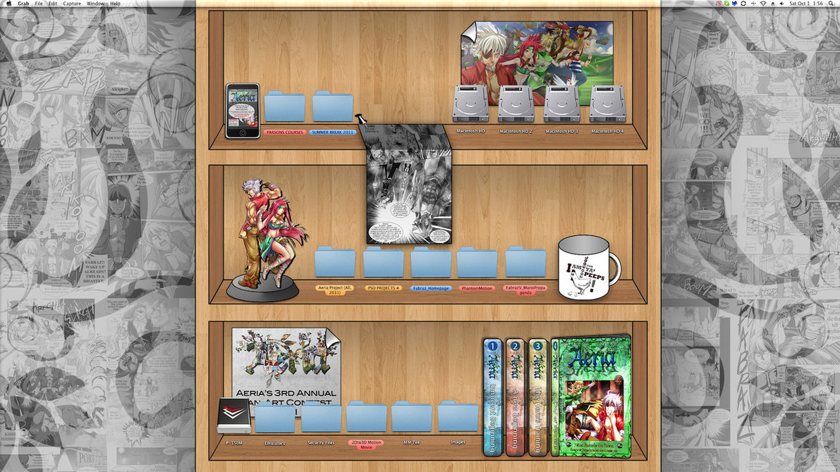 Aeria Shelf Desktop Wallpaper by Fabrazz