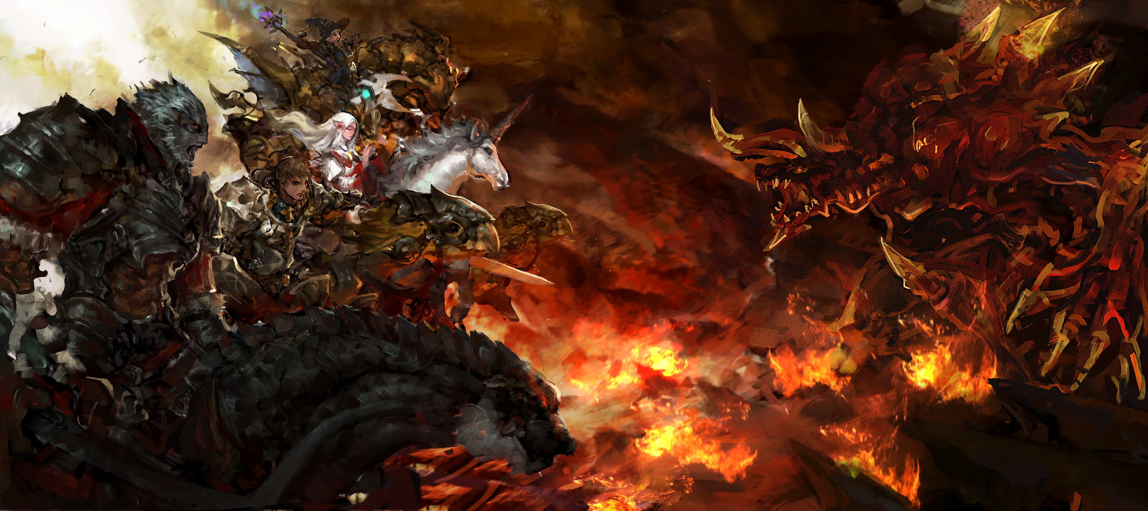 Final Fantasy Xiv A Realm Reborn Fanart Ifrit And Odin 2p