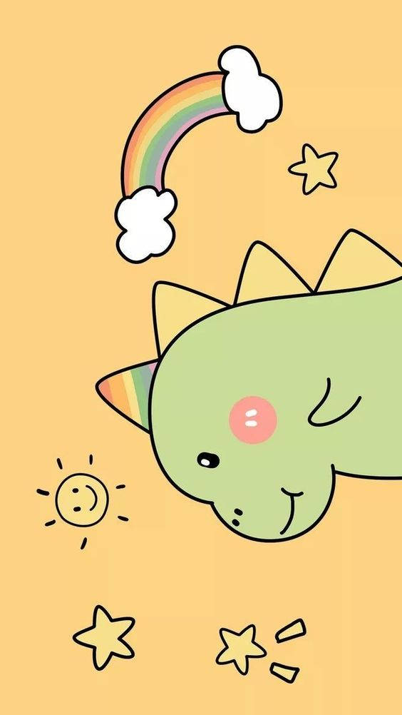 Cartoon Dinosaur Phone Wallpaper