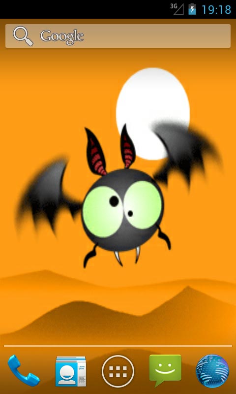 Funny Cute Fun Bat Cartoon Eye Wing Flap Live Wallpaper Android
