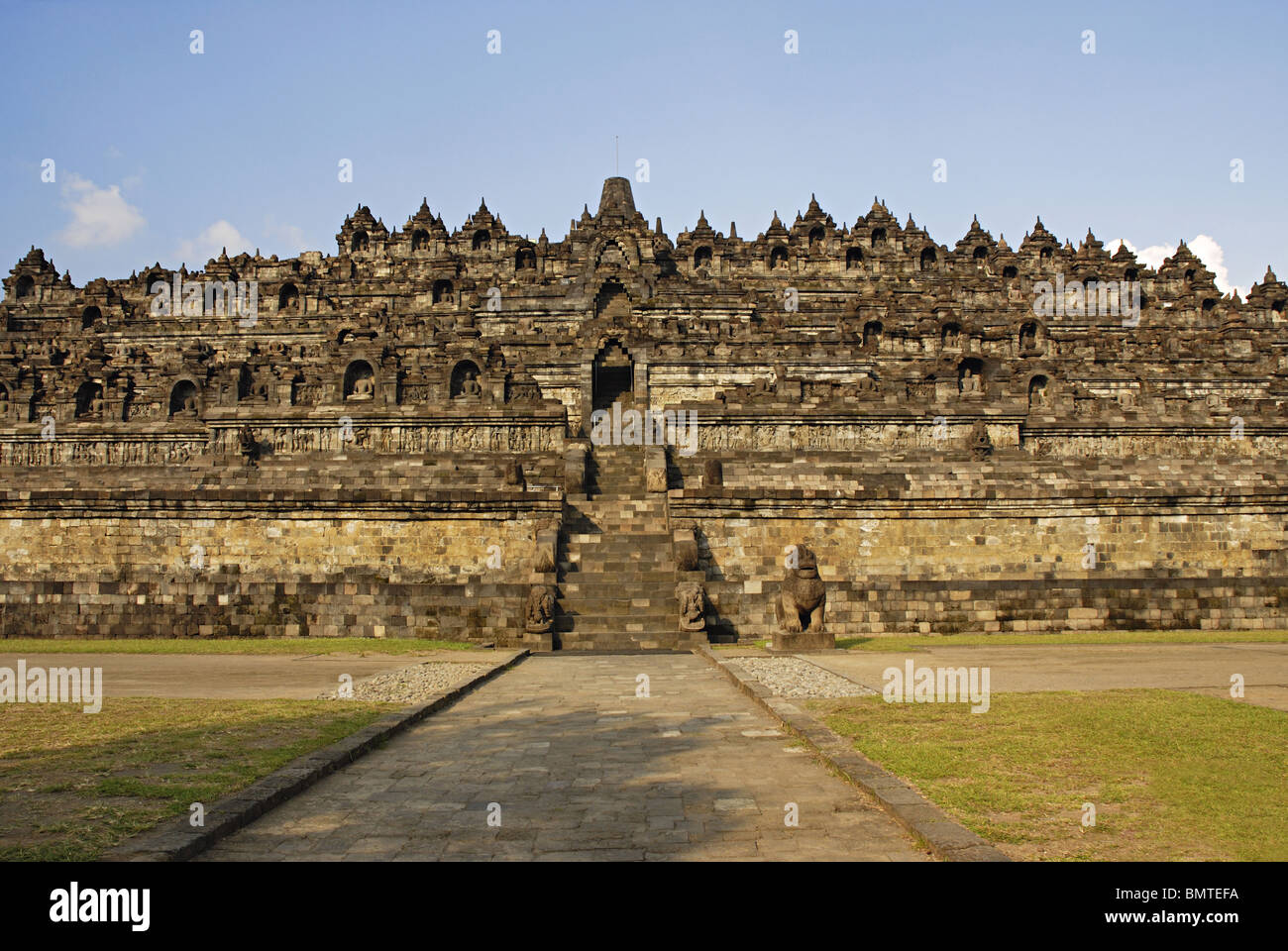 Indonesia Java Borobudur general View from West Stock Photo   Alamy