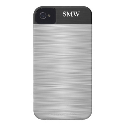 Personalised Faux Stainless Steel And Black iPhone Case Mate Cases