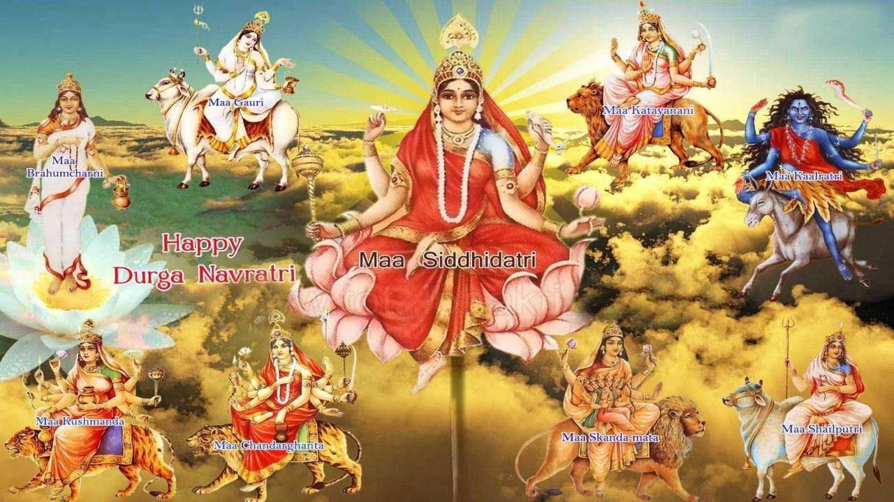 Heavenly Nav Durga Wallpaper