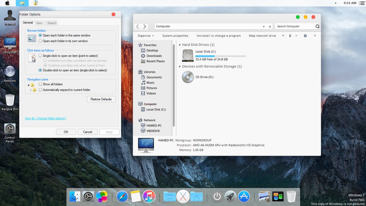Mac Os X El Capitan Theme For Win7 By Hamed1987s