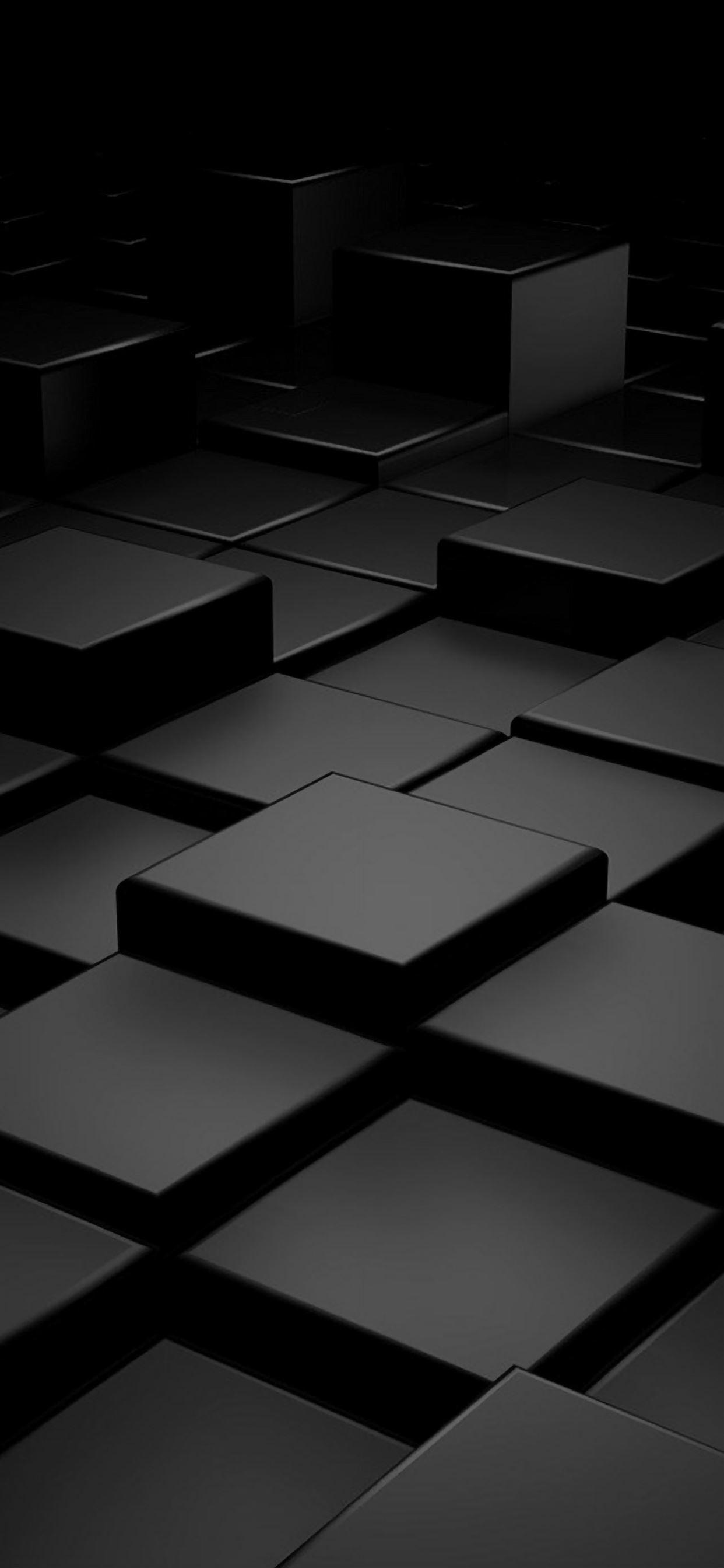 Black 3D Blocks iPhone Wallpapers Free Download