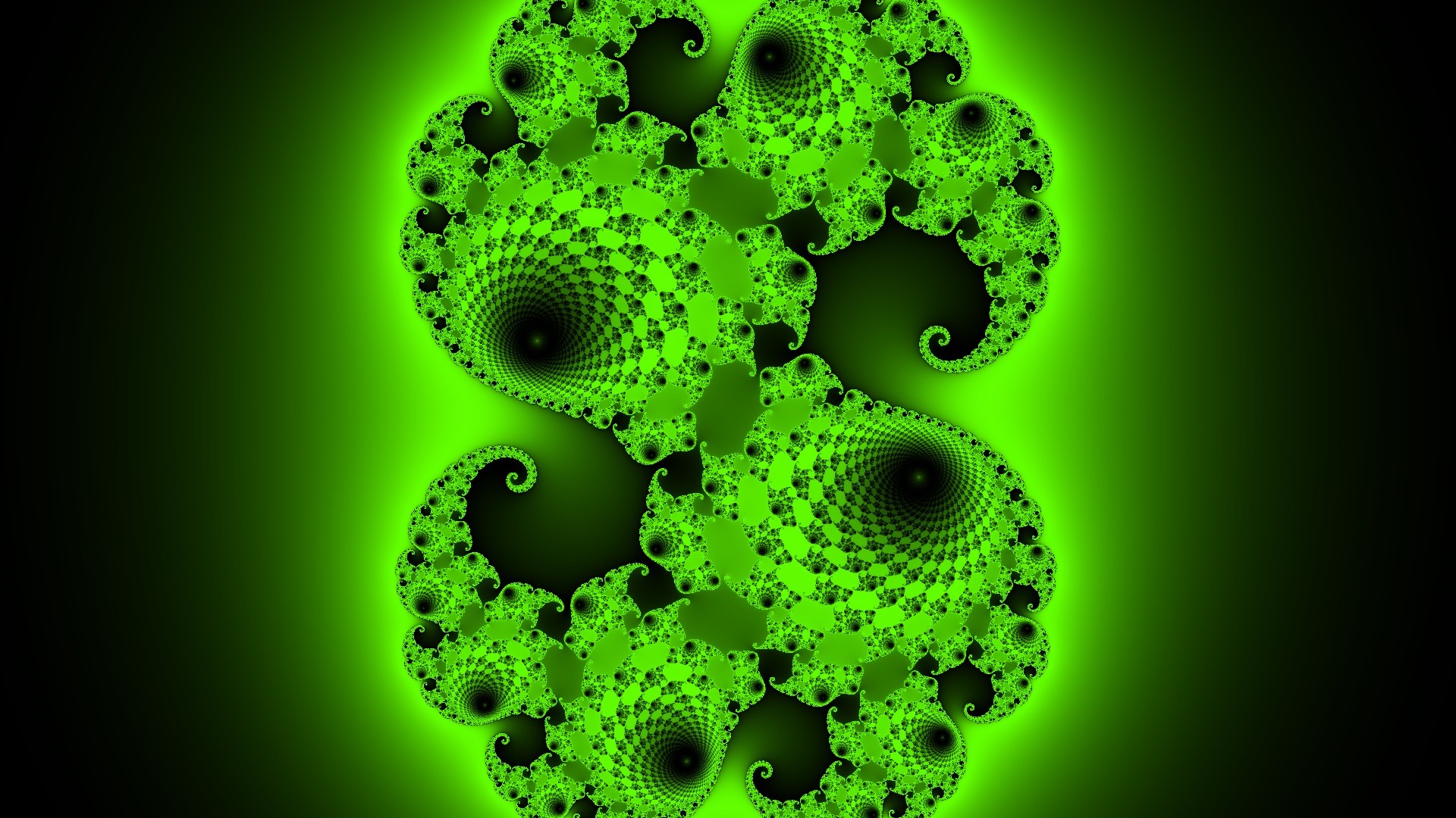 Green Fractals Widescreen Wallpaper