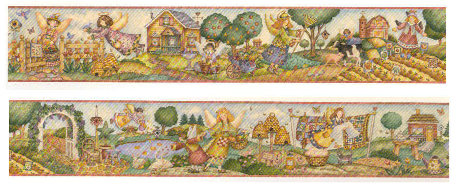 Angels Over the Garden 12 inch border